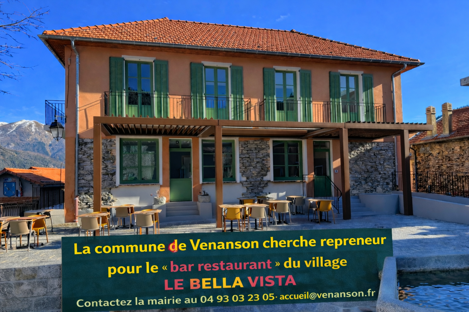 Le Bella Vista Venanson cherche repreneur